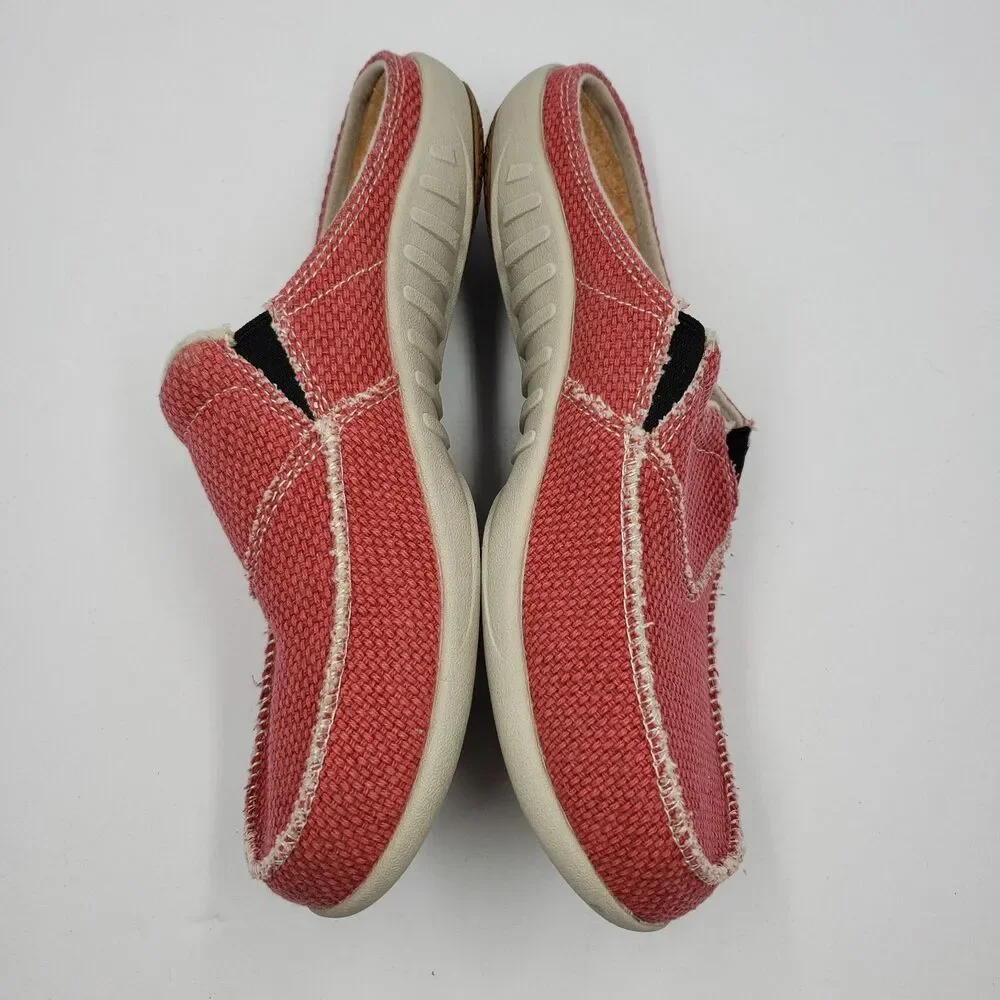 Spenco Siesta Womens Size 8 Pink Canvas Orthotic Slide Mule Slip On Shoes